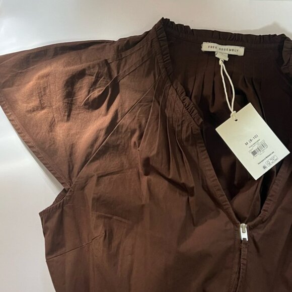 🆕 Free Assembly Flutter Sleeve Maxi Dress - Brown, Size M (8–10) - Picture 5 of 11